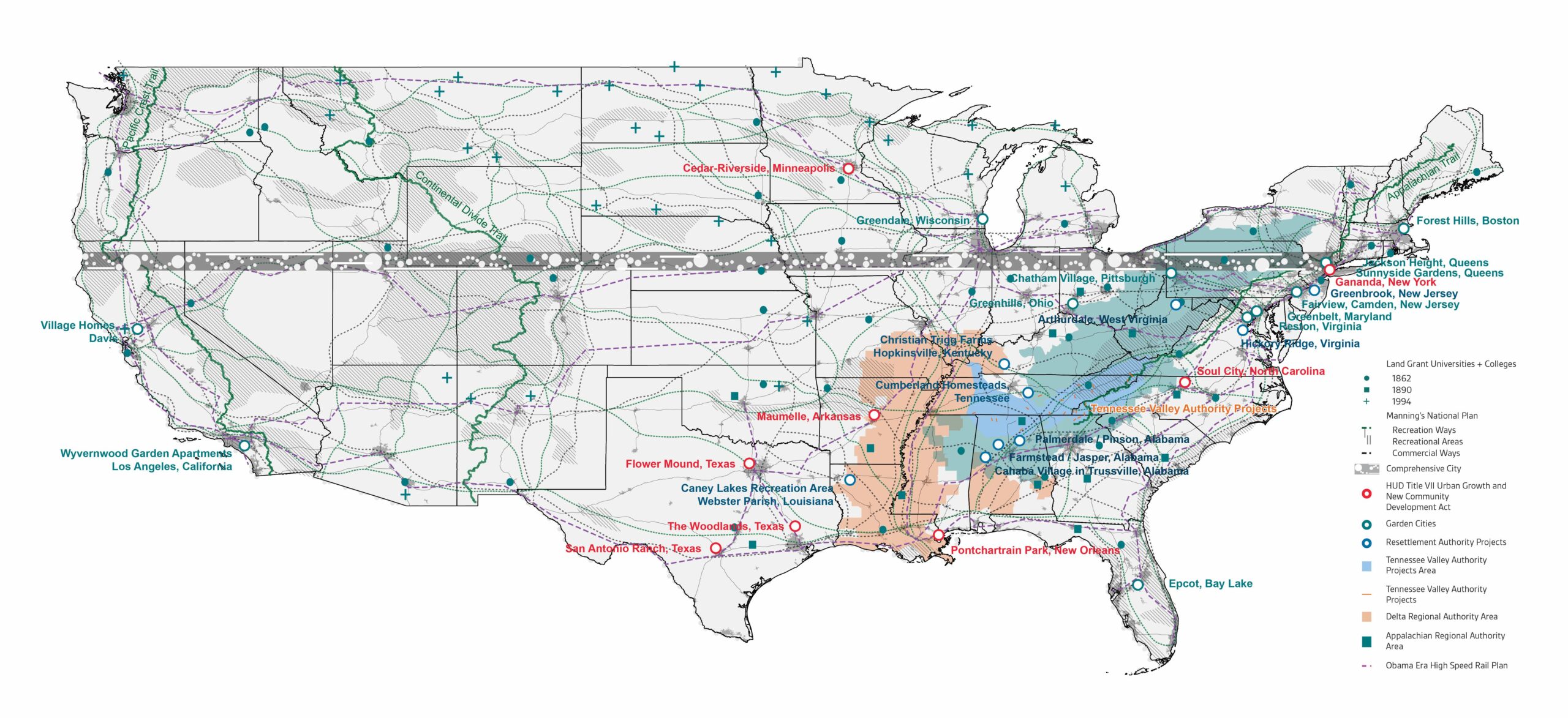 Map of historical speculative infrastructure projects in the US lower 48