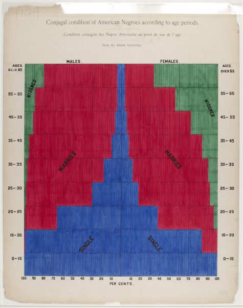 W. E. B. Du Bois's data portrait of marital status by age group